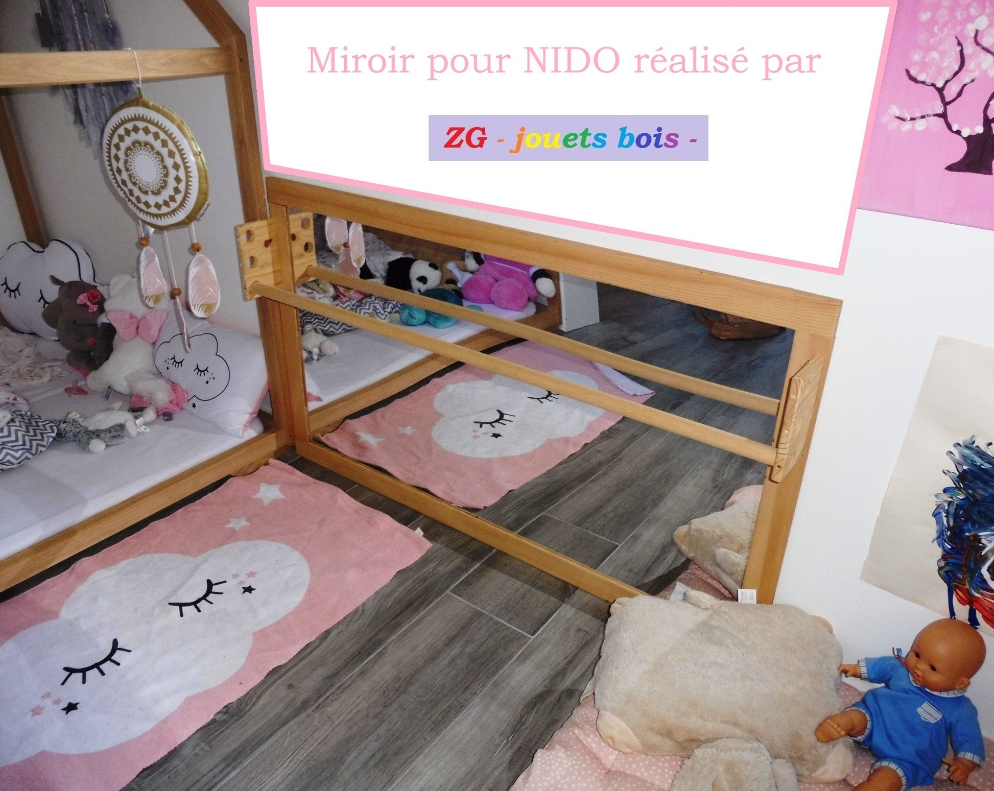 Miroir avec barre blanche Montessori by Micuna- 6048